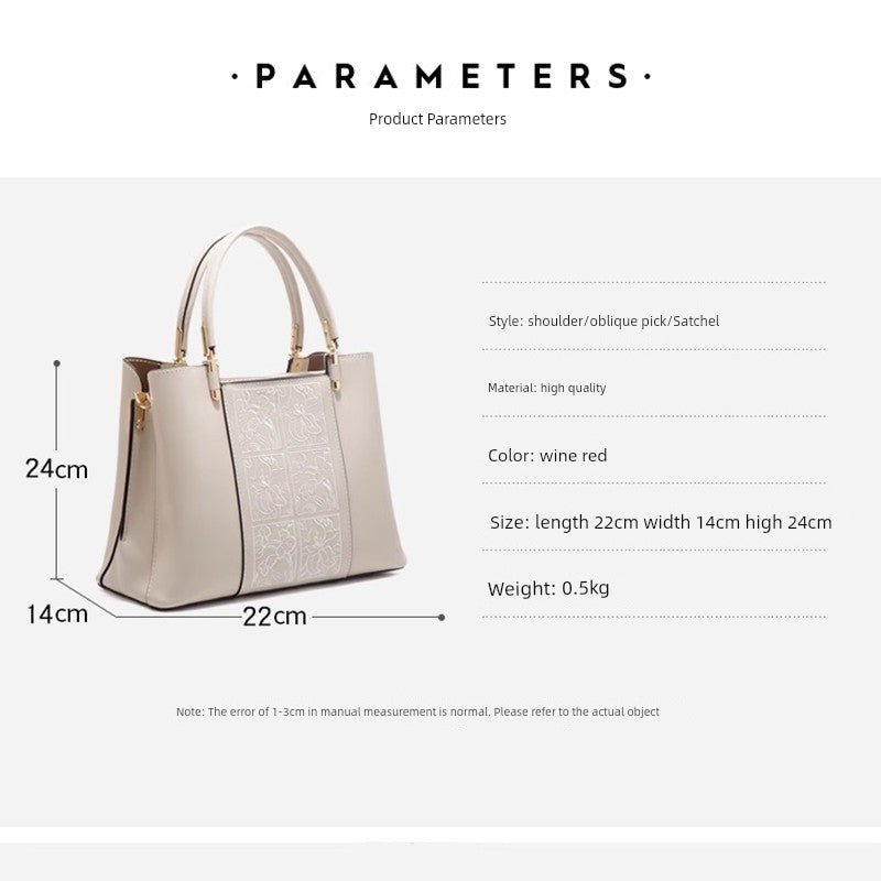 Mother's Day Gift Handbags 2024 New Arrival National Style Middle-Aged Women's to Give Mom Bag Mother's Messenger Bag