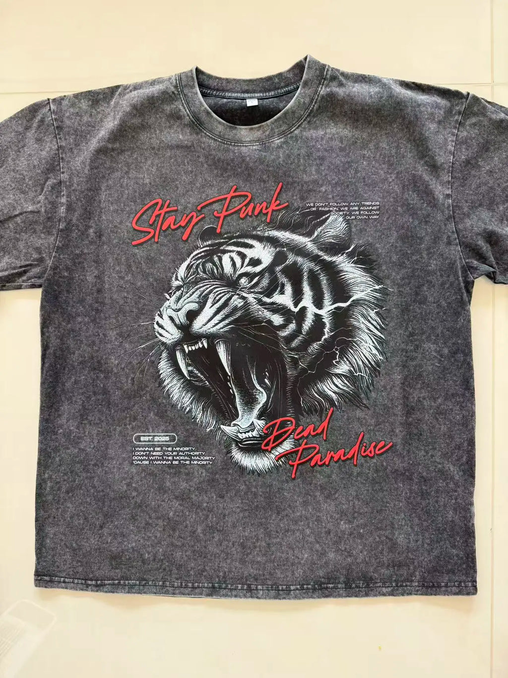 Custom Design DTG Printing Mens Oversized T-Shirt 300GSM Heavyweight Cotton Retro Washed Cotton Tee Hip Hop Style Streetwear