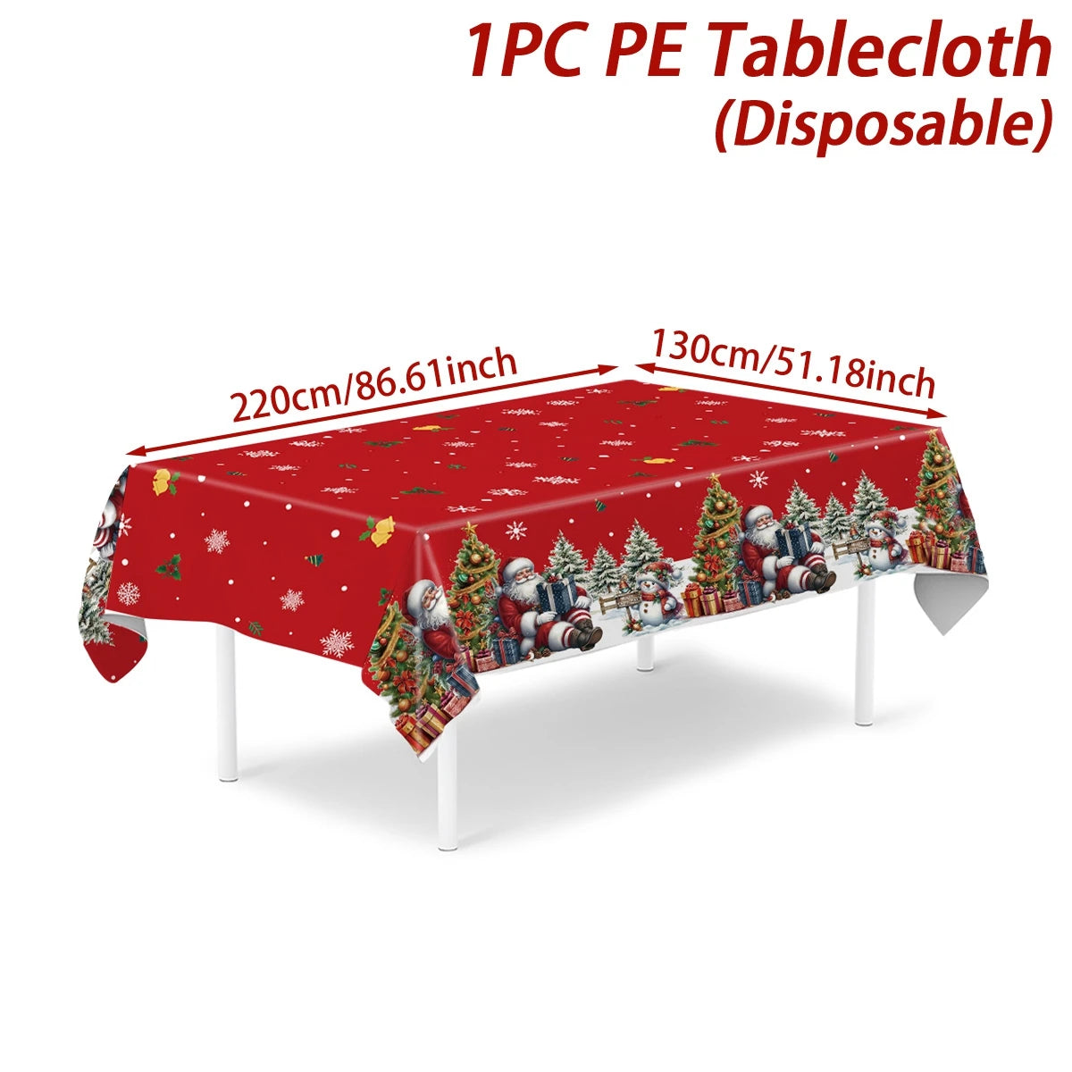 Christmas Snowflake Plastic Tablecloth Merry Christmas Decorations for Home 2025 Navidad Natal Xmas Table Ornament New Year 2026
