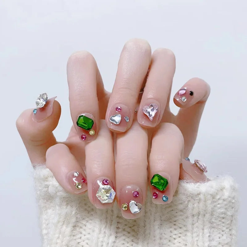 24pcs Long Fake Nails With Jelly Glue French Ballerina Nails Tips Waterproof Faux Medium Coffin false nails Fingernails Press on