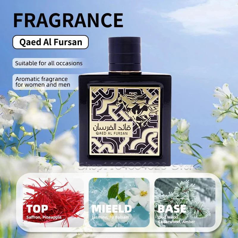 Lattafa Qaed Al Fursan for Unisex Eau de Parfum Spray Qaed Al Fursan by Lattafa Perfumes is a Aromatic fragrance Woodsy Notes