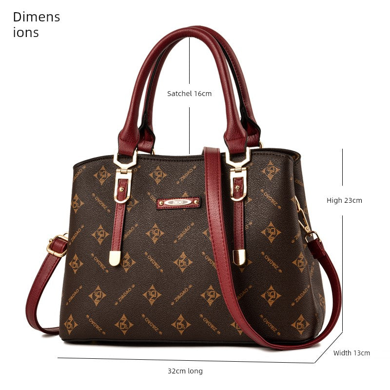 Kangaroo Leather Shoulder Elegant Handbag for Middle-Aged People Bag