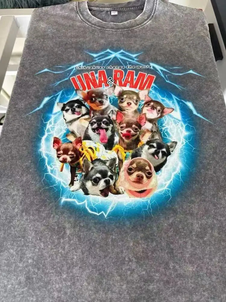 Custom Design DTG Printing Mens Oversized T-Shirt 300GSM Heavyweight Cotton Retro Washed Cotton Tee Hip Hop Style Streetwear