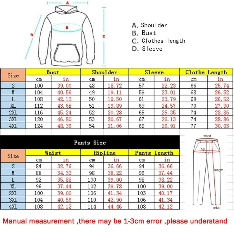 2024 Jogging Mens Tracksuit Print Casual Hot Sales Comfortable Hooded Sweatshirt Suit Daily Sports HighQuality 2 Piece Set S-4XL