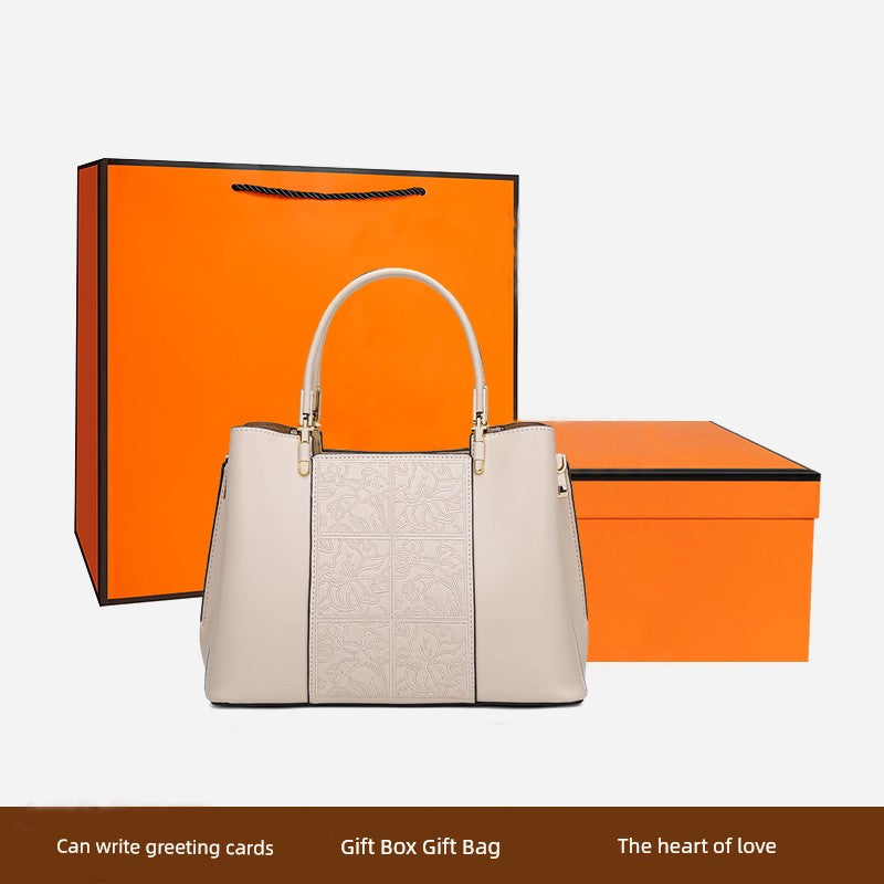 Mother's Day Gift Handbags 2024 New Arrival National Style Middle-Aged Women's to Give Mom Bag Mother's Messenger Bag
