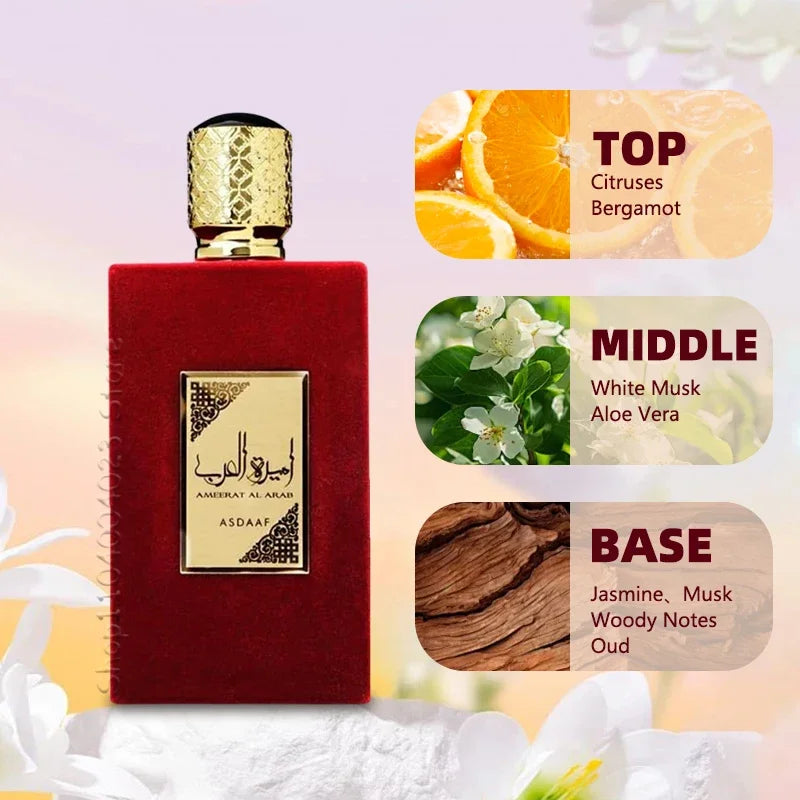 100ml Lattafa Asdaaf Ameerat Al Arab Eau de Parfum | Authentic Arabian Fragrance | Longlasting, Attractive Scent for Women