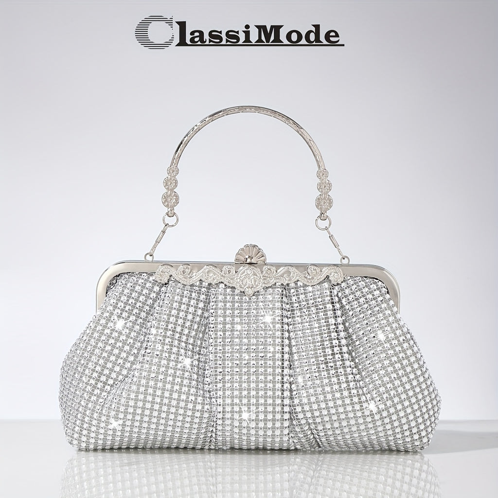 2025 New Luxury Sparkling Women'S Evening Bag, Fashionable Versatile Evening Bag, High-end Evening Bag, Dazzling Diamond Fabric + Detachable Chain, Small Handbag, Evening Accessory Handbag, Party Accessory Handbag, Bridesmaid